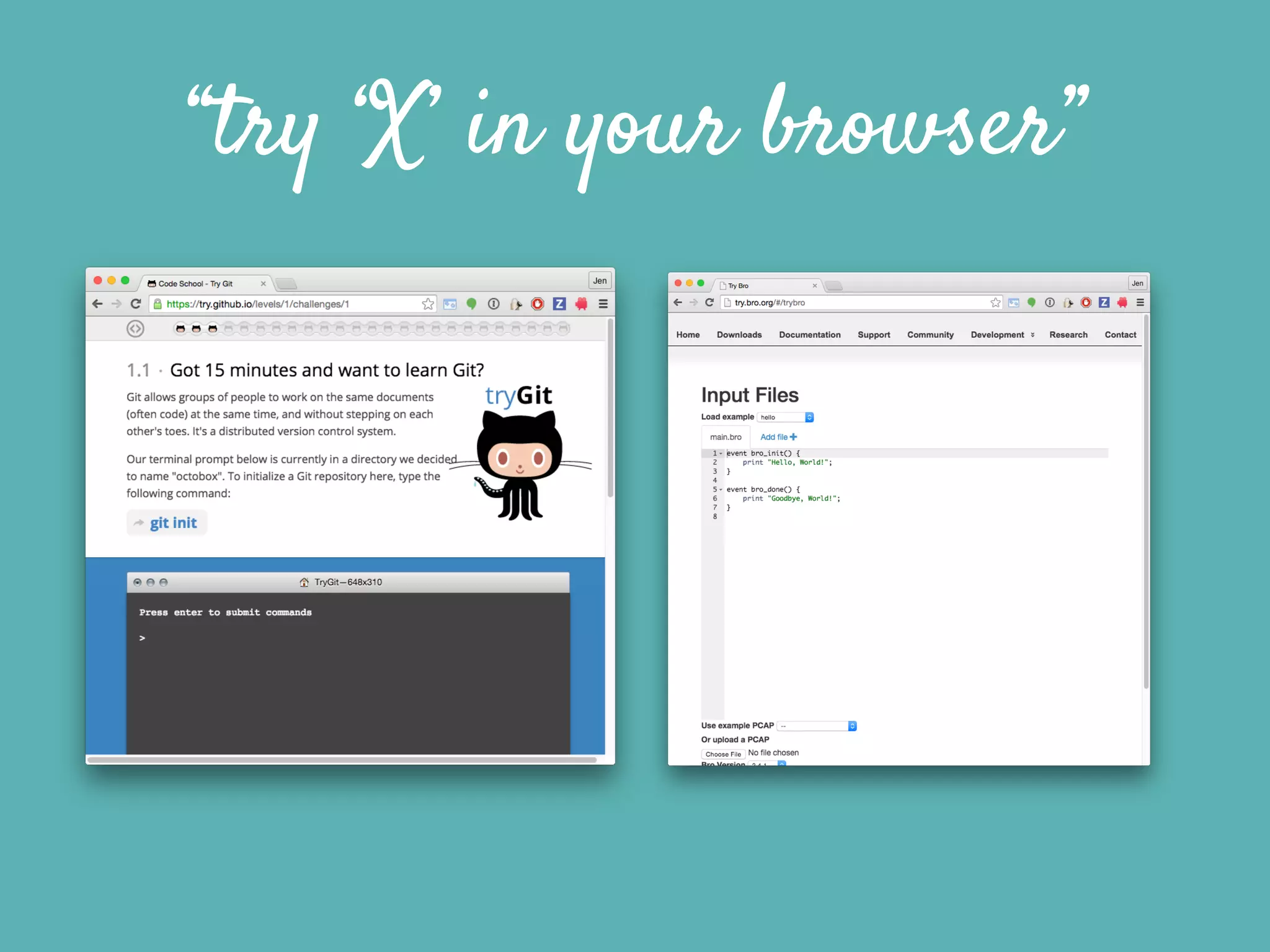“try ‘X’ in your browser”
 