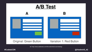 @VladimirD_42#CodeteCON
ref: http://www.astekweb.com/the-web/what-is-ab-testing/
 