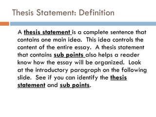 what is a thesis statement in a research paper
