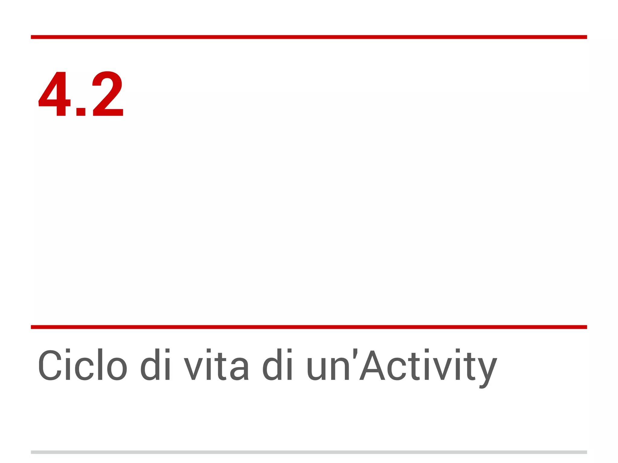 4.2

Ciclo di vita di un'Activity

 