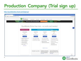 Production Company (Trial sign up)
http://quickbooks.intuit.com/signup/
15
 