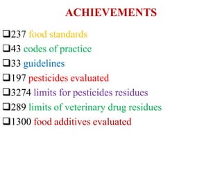 CODEX alimentariums of food safety and quality | PPT