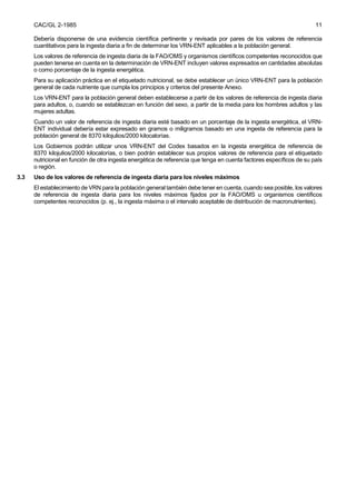 Codex etiquetado nutricional | PDF
