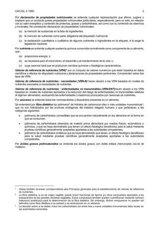 Codex etiquetado nutricional | PDF