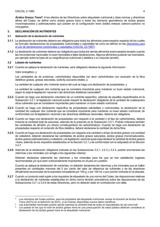 Codex etiquetado nutricional | PDF