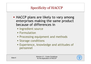 CODEX Guidelines for the Application of HACCP | PDF