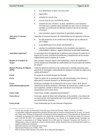 Codex practicas de higiene carne | PDF