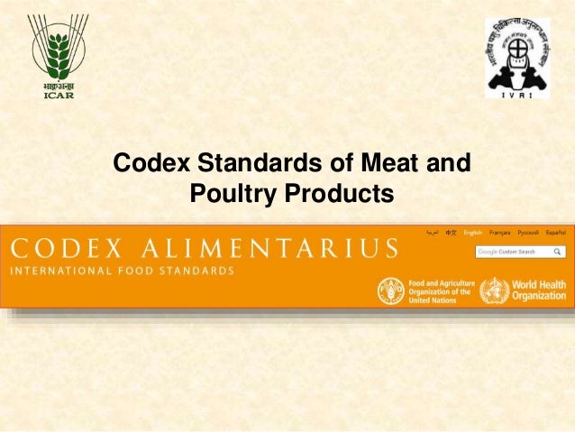Codex standards for meat and meat products
