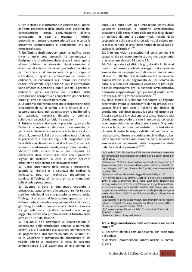 Servizi ACI - Art. 141. * Velocità.
