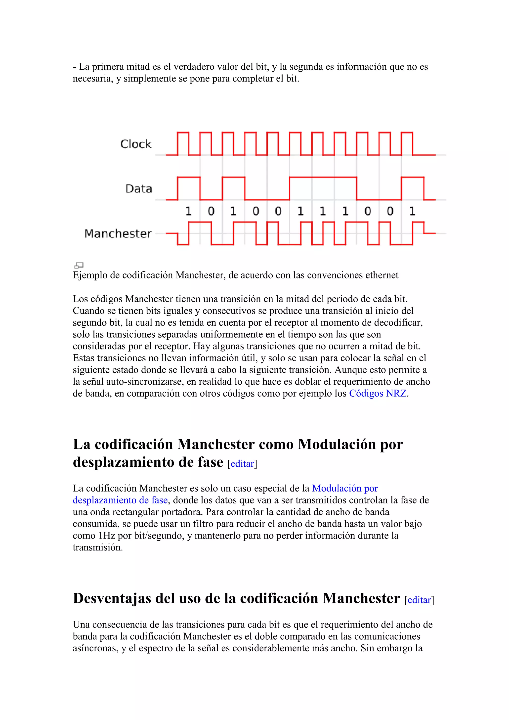 Codificación manchester | DOCX