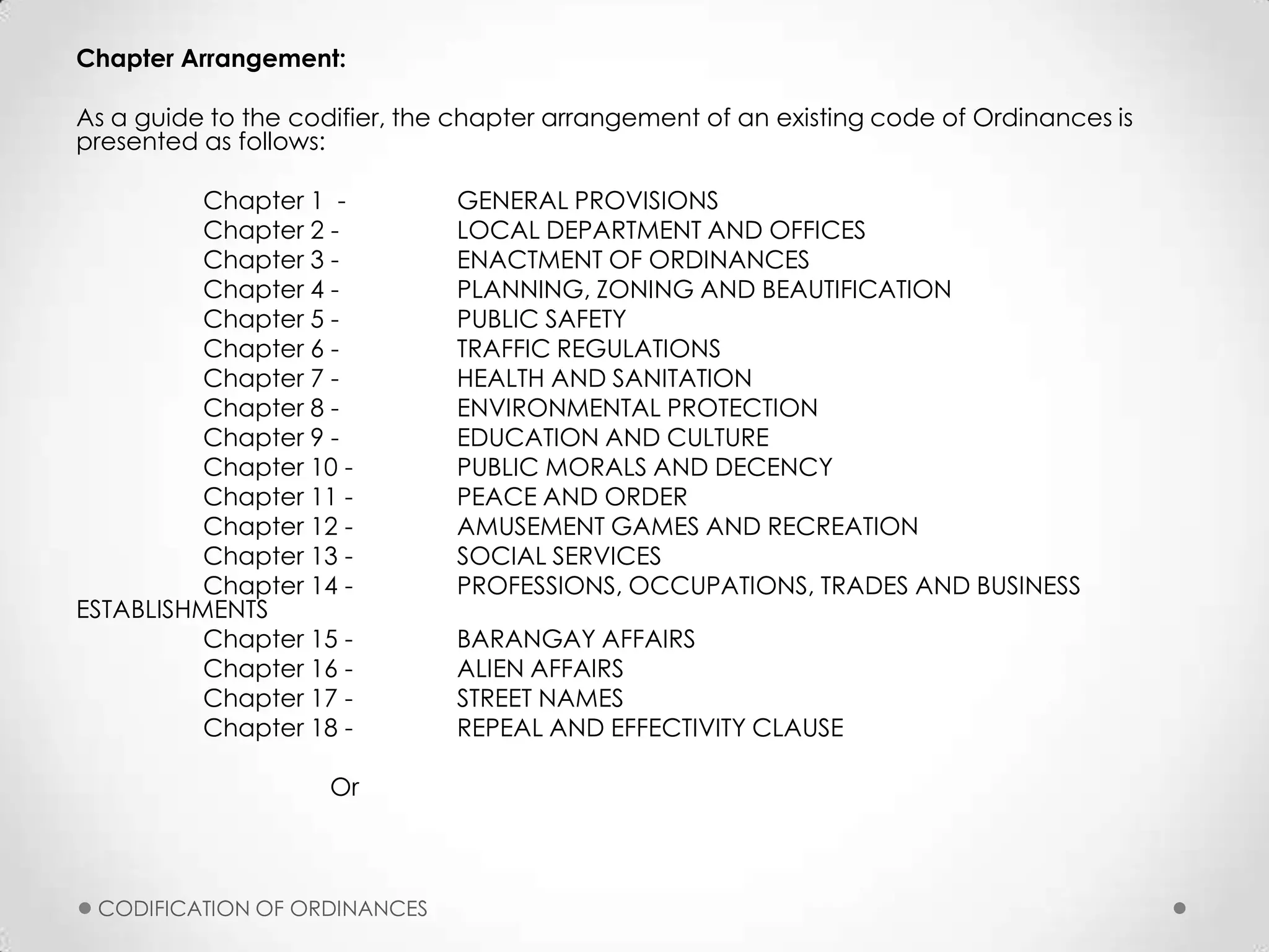 Codification of ORDINANCES | PPTX