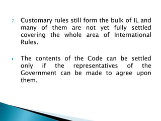 Codification of International Law | PPTX