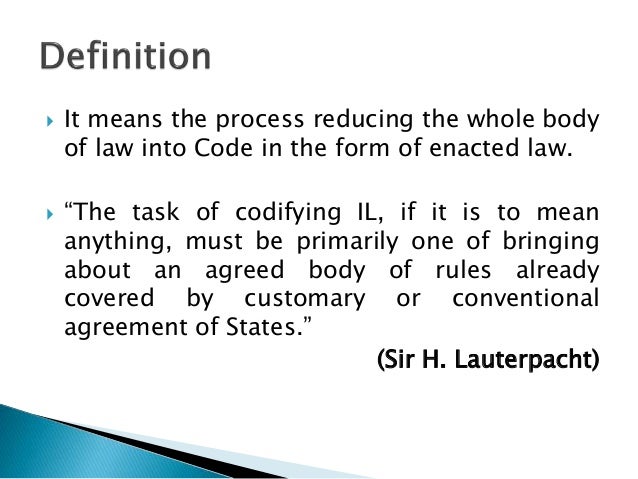 Codification of International Law