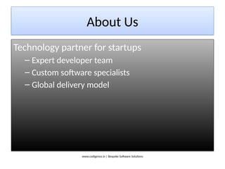 Codigence Technologies Pitch Deck | Innovative Software Solutions | PPTX