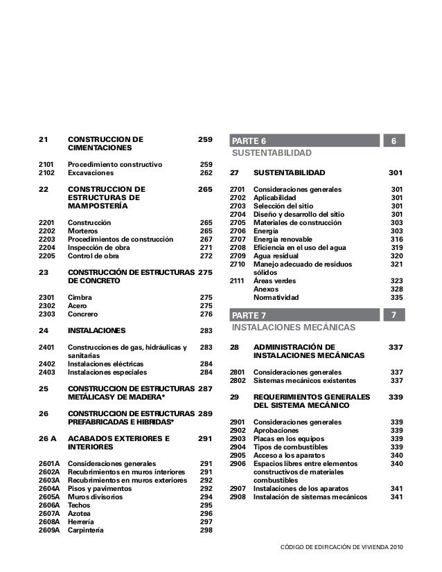 Codigio de edificacion para vivienda Codigio de edificacion para vivienda