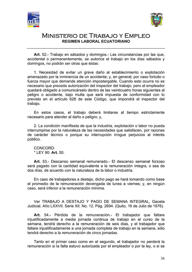 CODIGO DEL TRABAJO DE ECUADOR