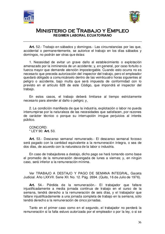 CODIGO DEL TRABAJO DE ECUADOR