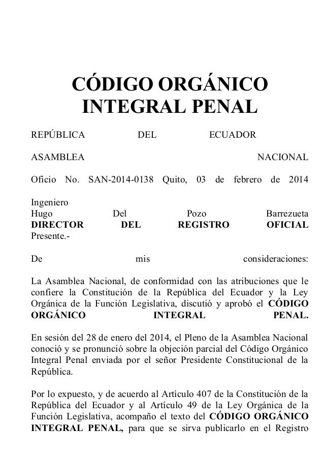 Codigo organicointegralpenal
