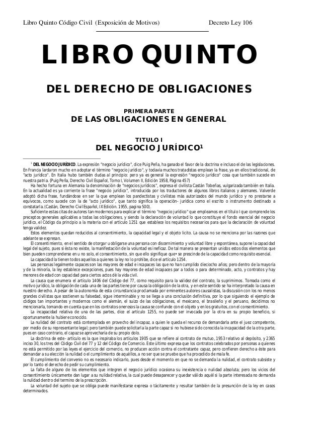 Codigo Civil Libro 5 Exposicion Motivos