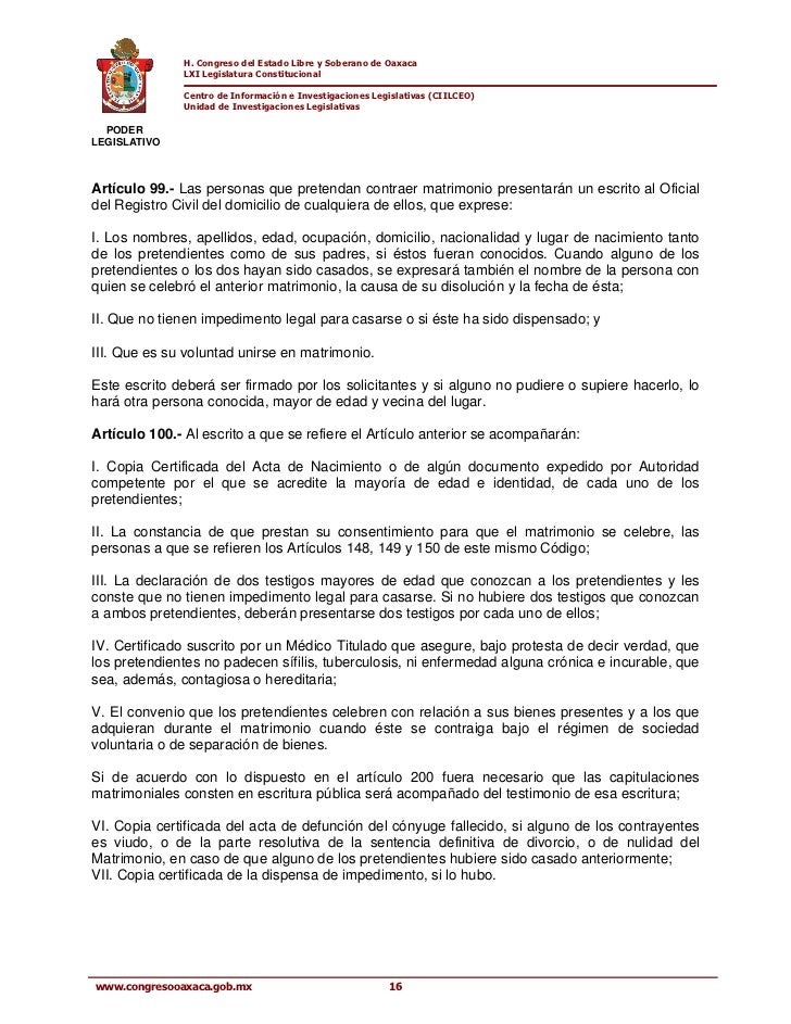 Codigo civil para el estado de oaxaca