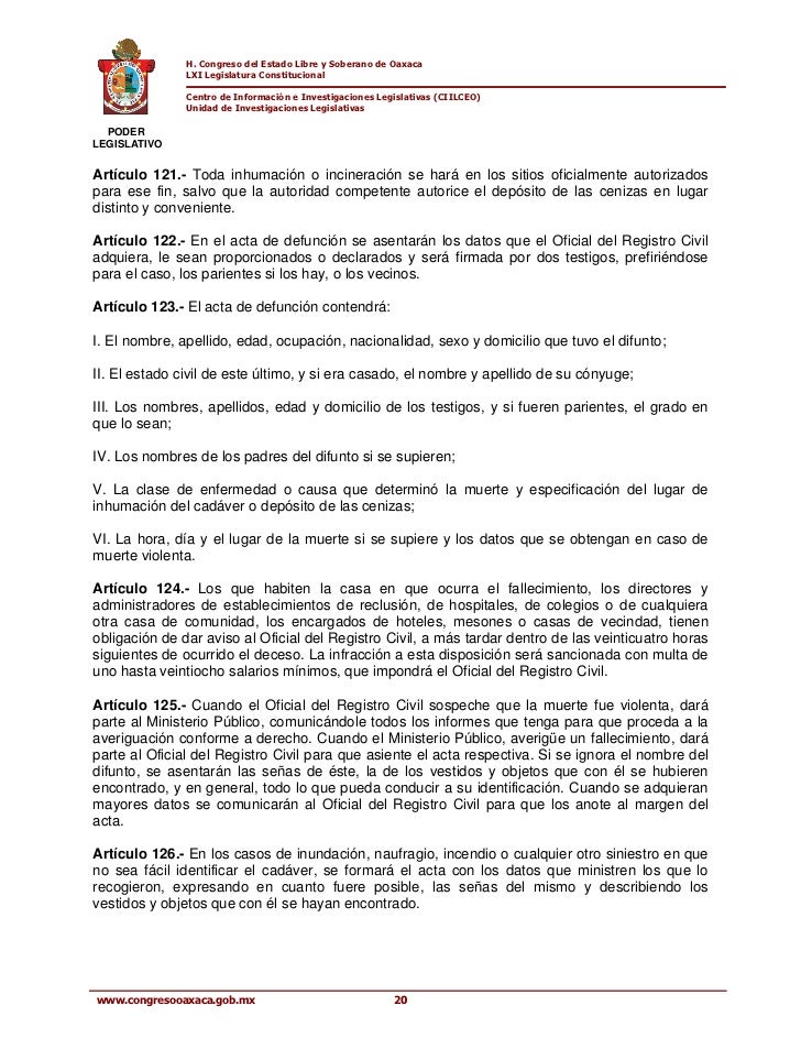 Codigo civil para el estado de oaxaca