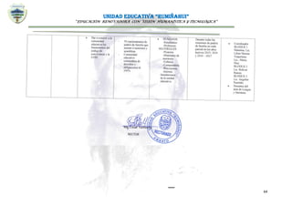 UNIDAD EDUCATIVA “RUMIÑAHUI”
“EDUCACIÓN RENOVADORA CON VISIÓN HUMANÍSTICA Y TECNOLÓGICA”
64
 