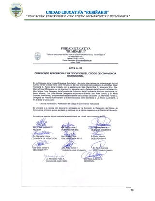 UNIDAD EDUCATIVA “RUMIÑAHUI”
“EDUCACIÓN RENOVADORA CON VISIÓN HUMANÍSTICA Y TECNOLÓGICA”
78
 