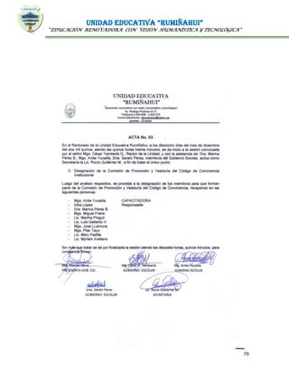 UNIDAD EDUCATIVA “RUMIÑAHUI”
“EDUCACIÓN RENOVADORA CON VISIÓN HUMANÍSTICA Y TECNOLÓGICA”
79
 