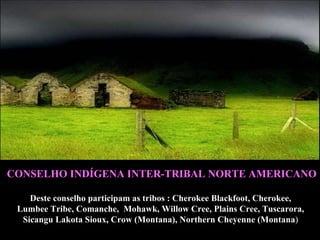 CONSELHO INDÍGENA INTER-TRIBAL NORTE AMERICANO Deste conselho participam as tribos  : Cherokee Blackfoot, Cherokee,  Lumbee Tribe, Comanche,  Mohawk, Willow Cree, Plains Cree, Tuscarora,  Sicangu Lakota Sioux, Crow (Montana), Northern Cheyenne (Montana )   