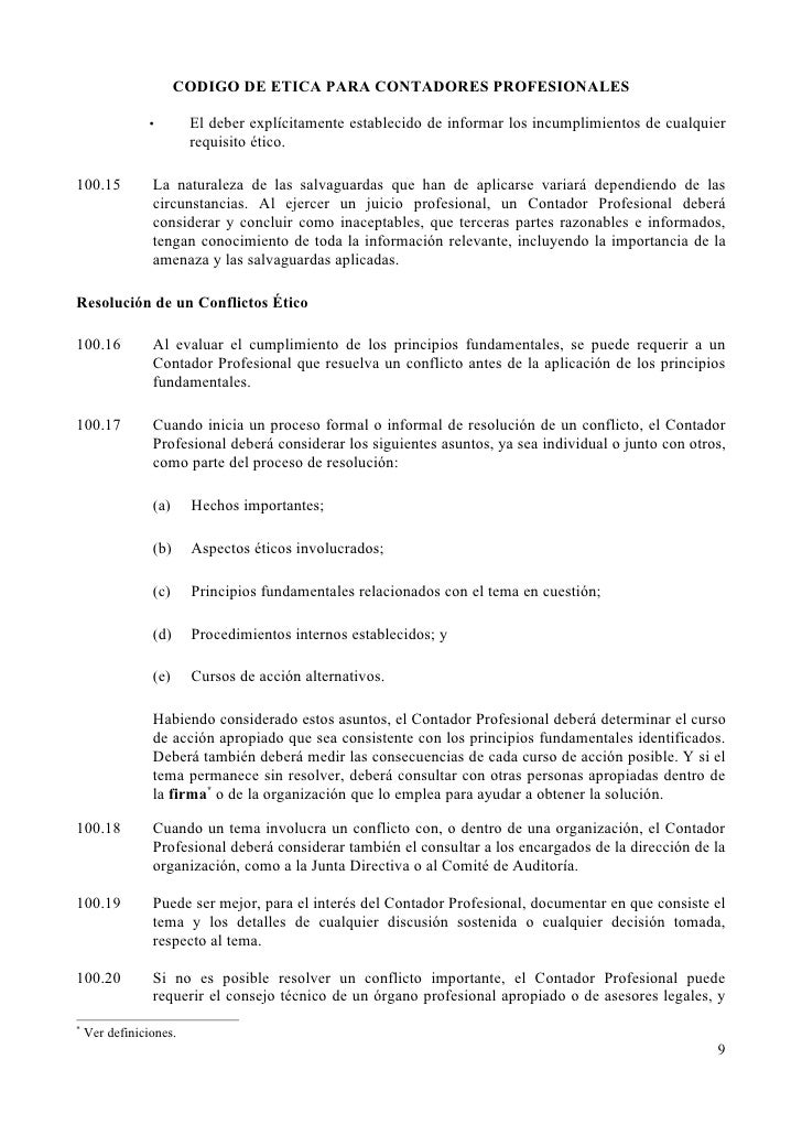 Codigo de etica de ifac aprobado por comite tecnico de 