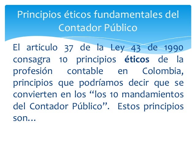 Codigo de etica del contador publico colombia