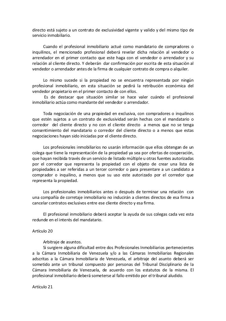 Codigo De Etica Profesional Del Corredor Inmobiliario
