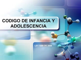 LOGO



CODIGO DE INFANCIA Y
   ADOLESCENCIA



            LEY 1098 DE 2006
 