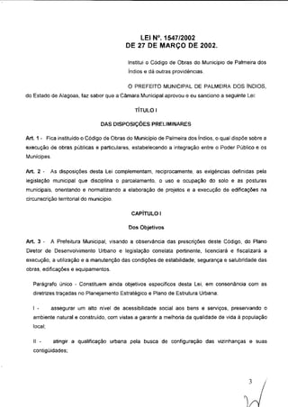 Código de obras e edificações - Palmeira dos Indios