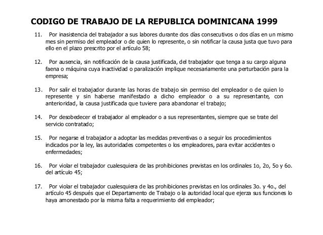 Codigo de trabajo