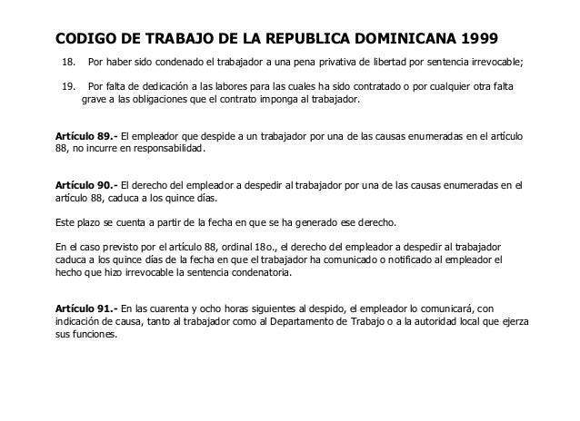 Codigo de trabajo