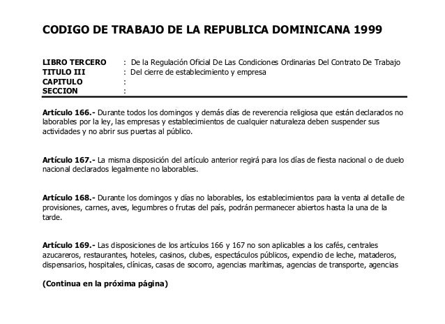 Codigo de trabajo
