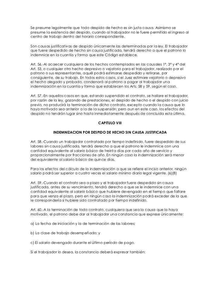 Codigo de trabajo de el salvador
