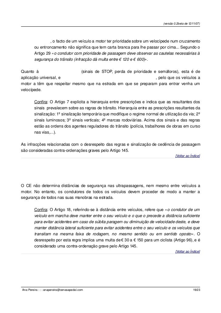 Codigo estrada velocipedes