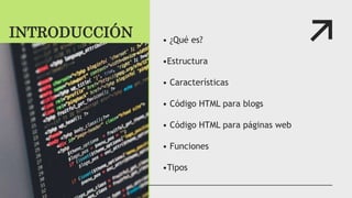 CODIGO HTML.pptx DANIELA RUIZ Que es, características, funciones, etc ...