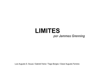 LIMITES
                                              por Jammes Grenning




Luis Augusto S. Souza / Gabriel Vieira / Tiago Borges / Cézar Augusto Ferreira
 