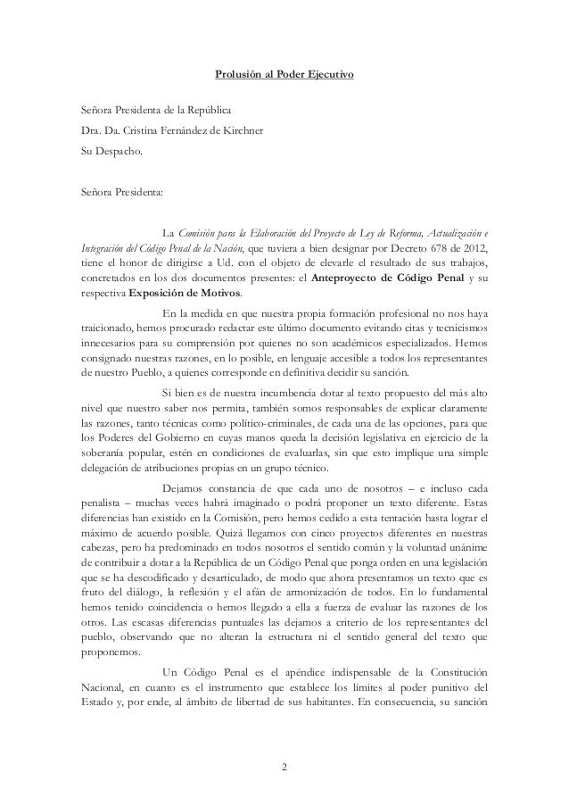 Anteproyecto del código penal 2014