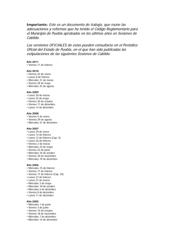 Codigo reglamentario para el municipio de puebla PDF Codigo reglamentario para el municipio de puebla PDF