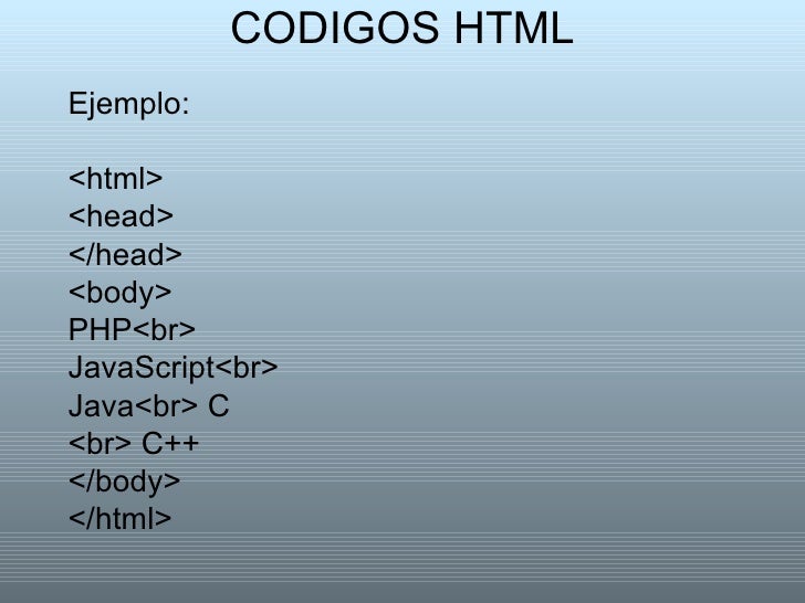 Codigos HTML Continuación