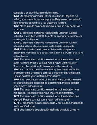 Codigos de error | DOCX