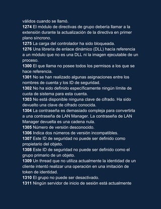 Codigos de error | DOCX