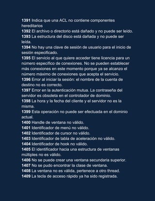 Codigos de error | DOCX