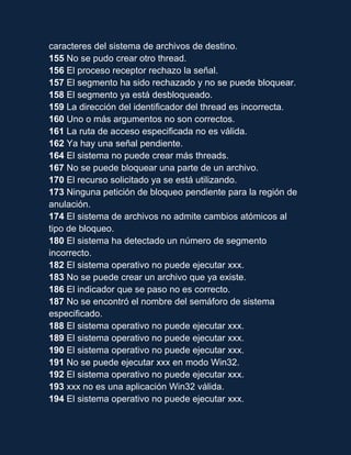 Codigos de error | DOCX