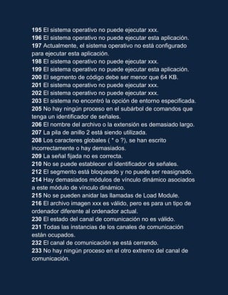 Codigos de error | DOCX