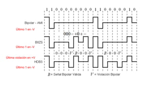 Última violación en +V
Último 1 en -V
Último 1 en -V
Último 1 en -V
 